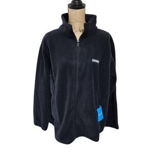 Columbia black full zip‎ fleece jacket plus size 3X new!!
